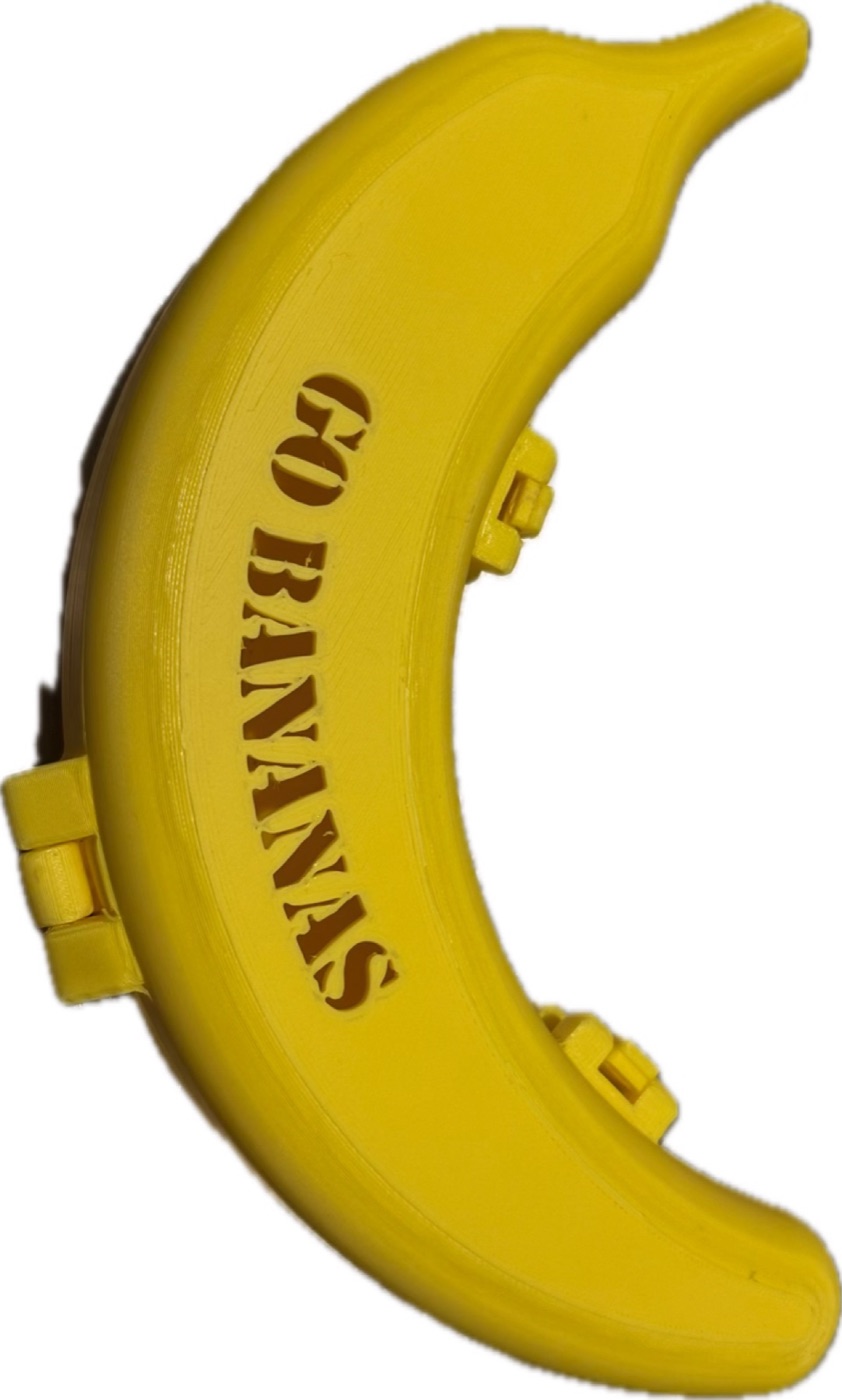 Yellow 3D-printed Banana Cover with GO BANANAS